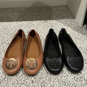 Tory Burch Minnie Flats - brown